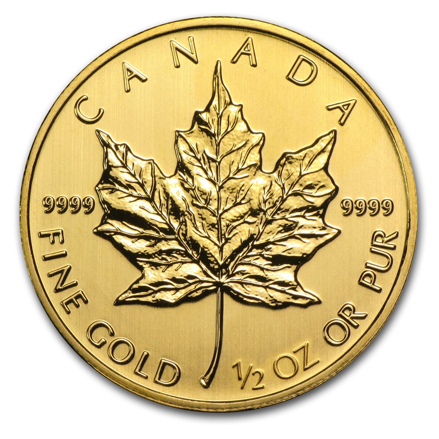 2021 1/2 oz Canada Maple Leaf .9999 Gold Coin BU