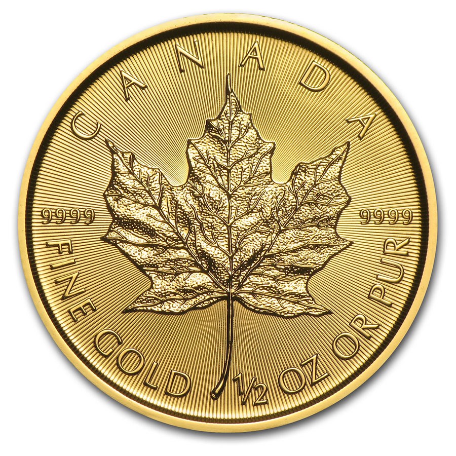 2021 1/2 oz Canada Maple Leaf .9999 Gold Coin BU